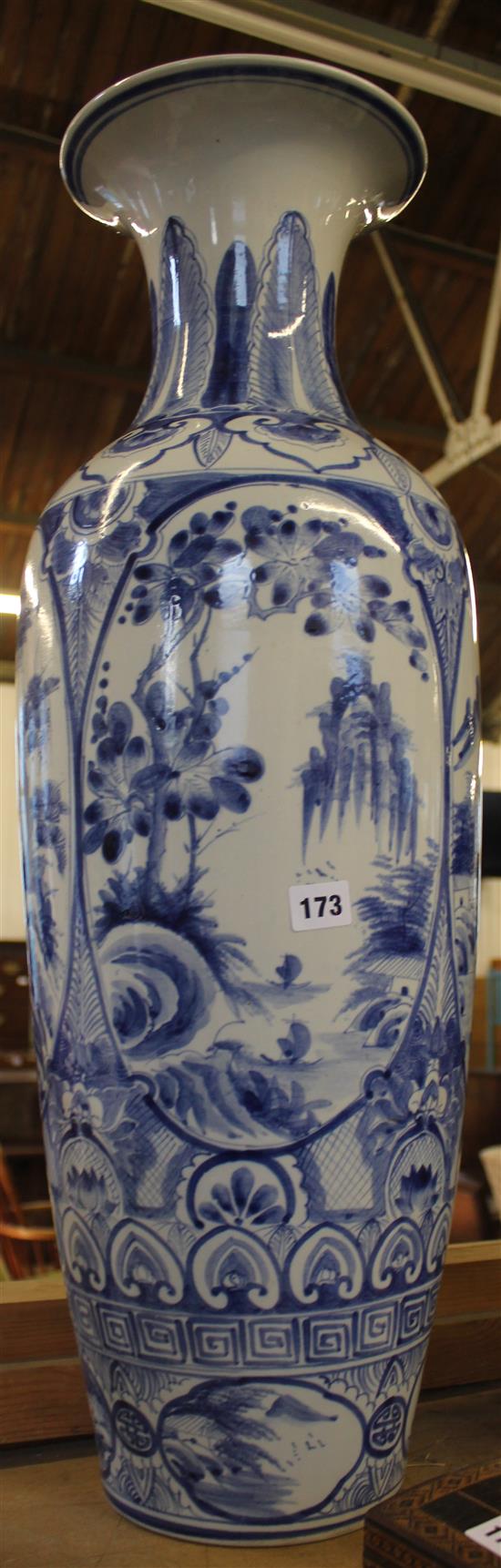 Large Oriental blue & white vase